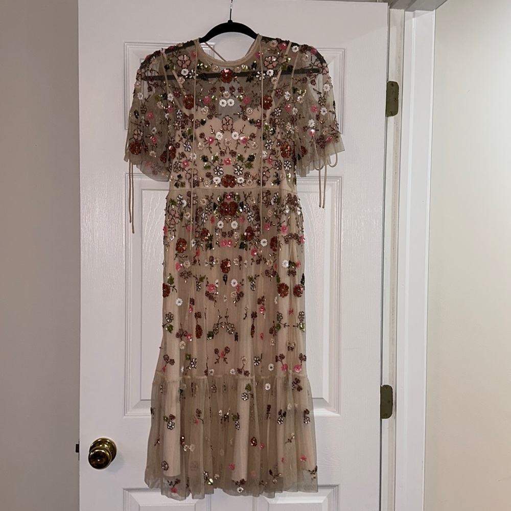 Worn once needle and thread embellished midi dress